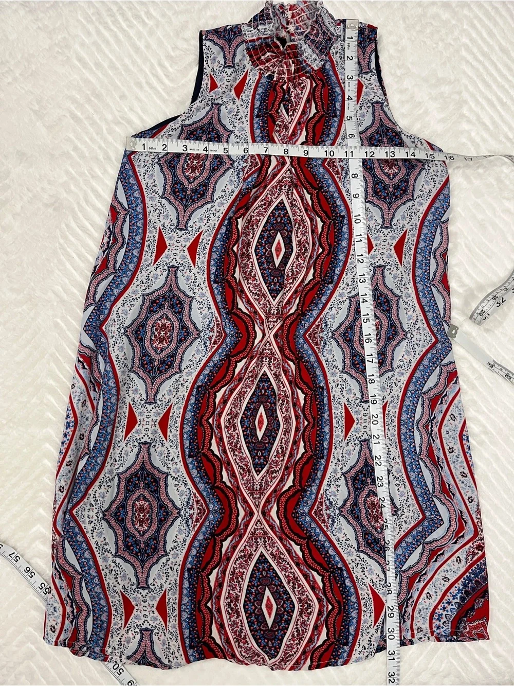 Speechless Sleeveless Paisley High Neck Dress Girls‎ 14 red white blue